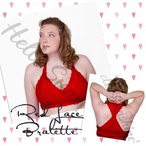 Plus size Red lace bralettes.